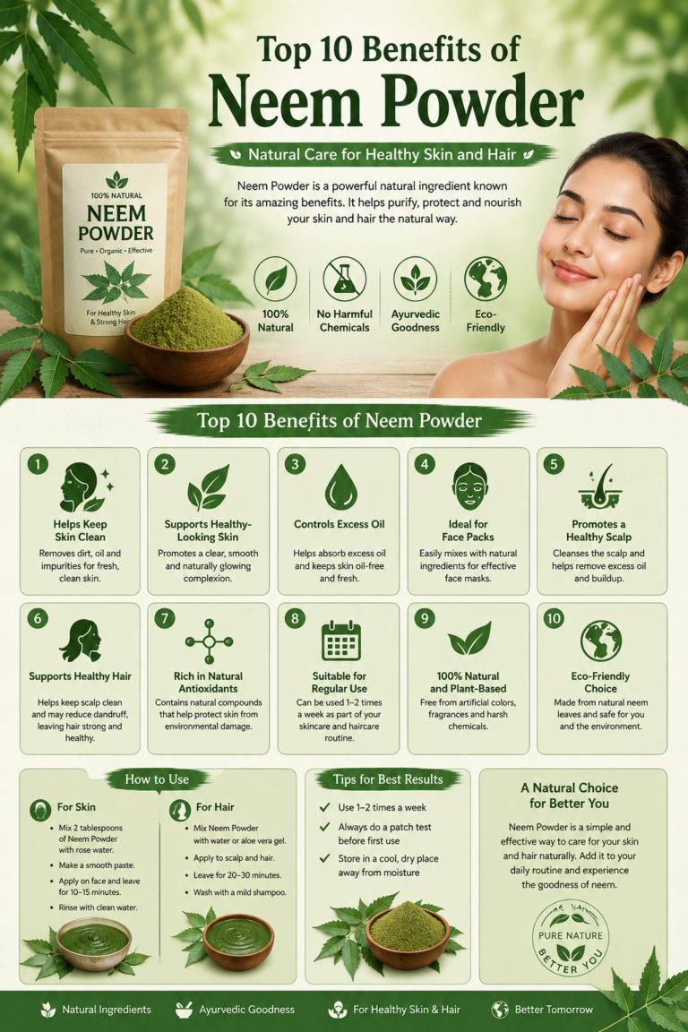 Top 10 Benefits of Neem Powder for Skin and Hair